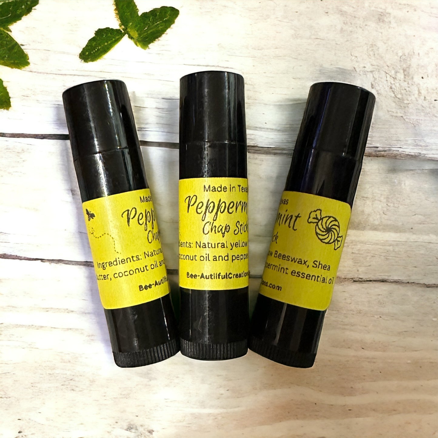 Chapsticks with essential oil